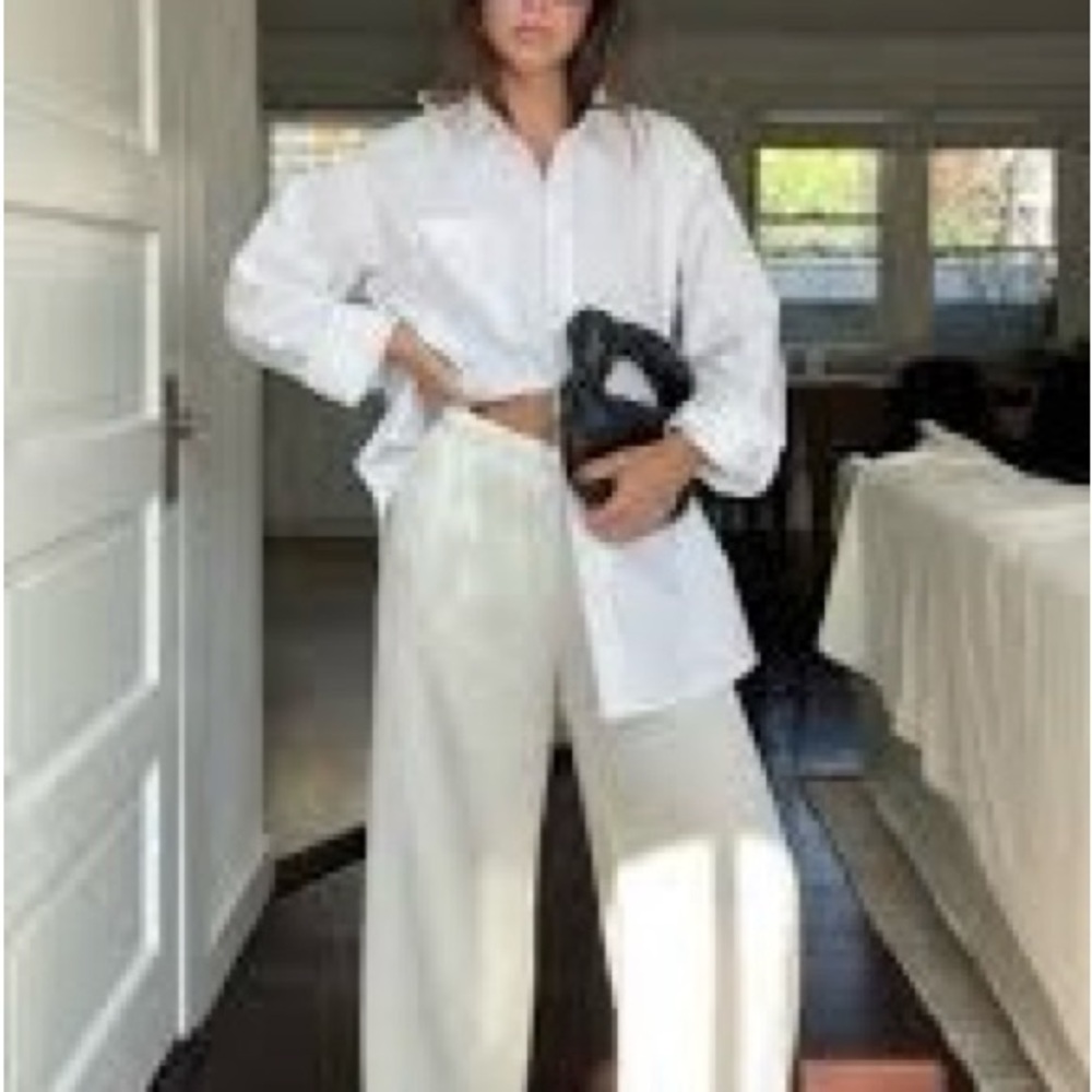 Fashion Brand Company White Wide-Leg Pants
